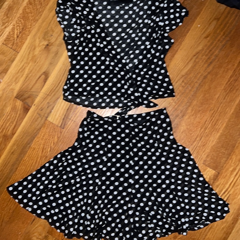Vanessa Mooney Black and White Polka Dot Top - Picture 3 of 3